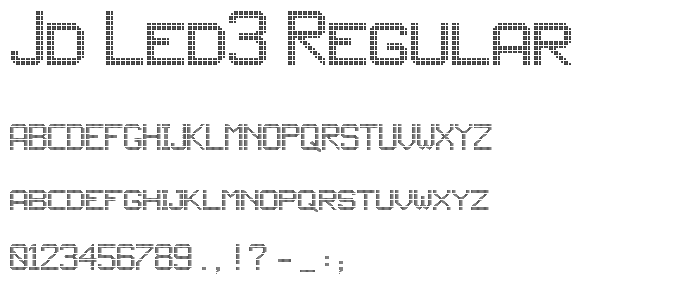JD LED3 Regular font
